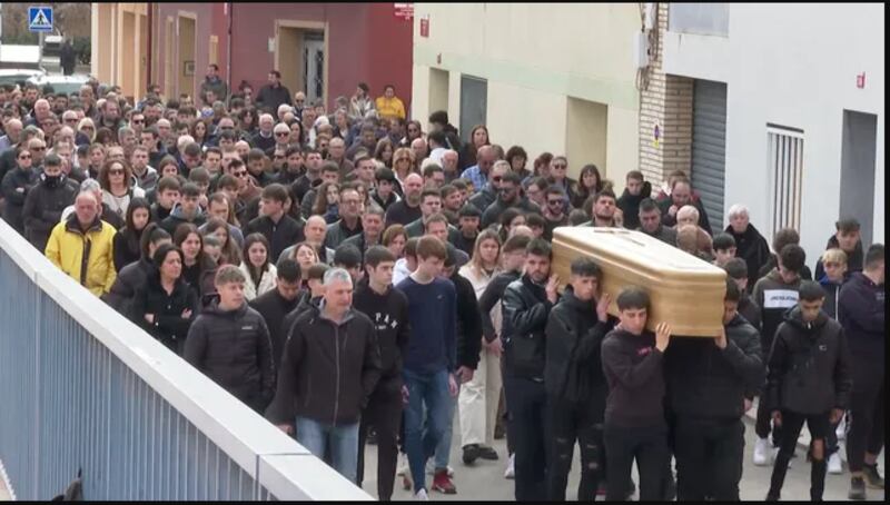 Funeral de los tres futbolistas en España