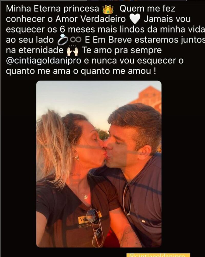 Mensaje del novio de la fisicoculturista brasileña