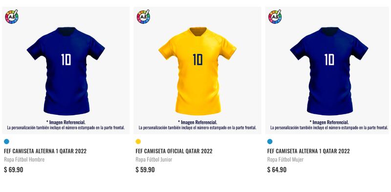 Precios de las camisetas de Ecuador para el Mundial de Qatar 2022