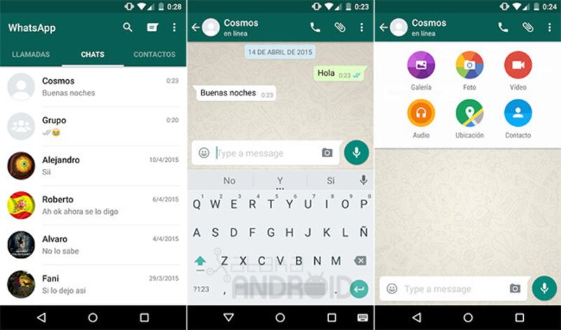 WhatsApp en Android.