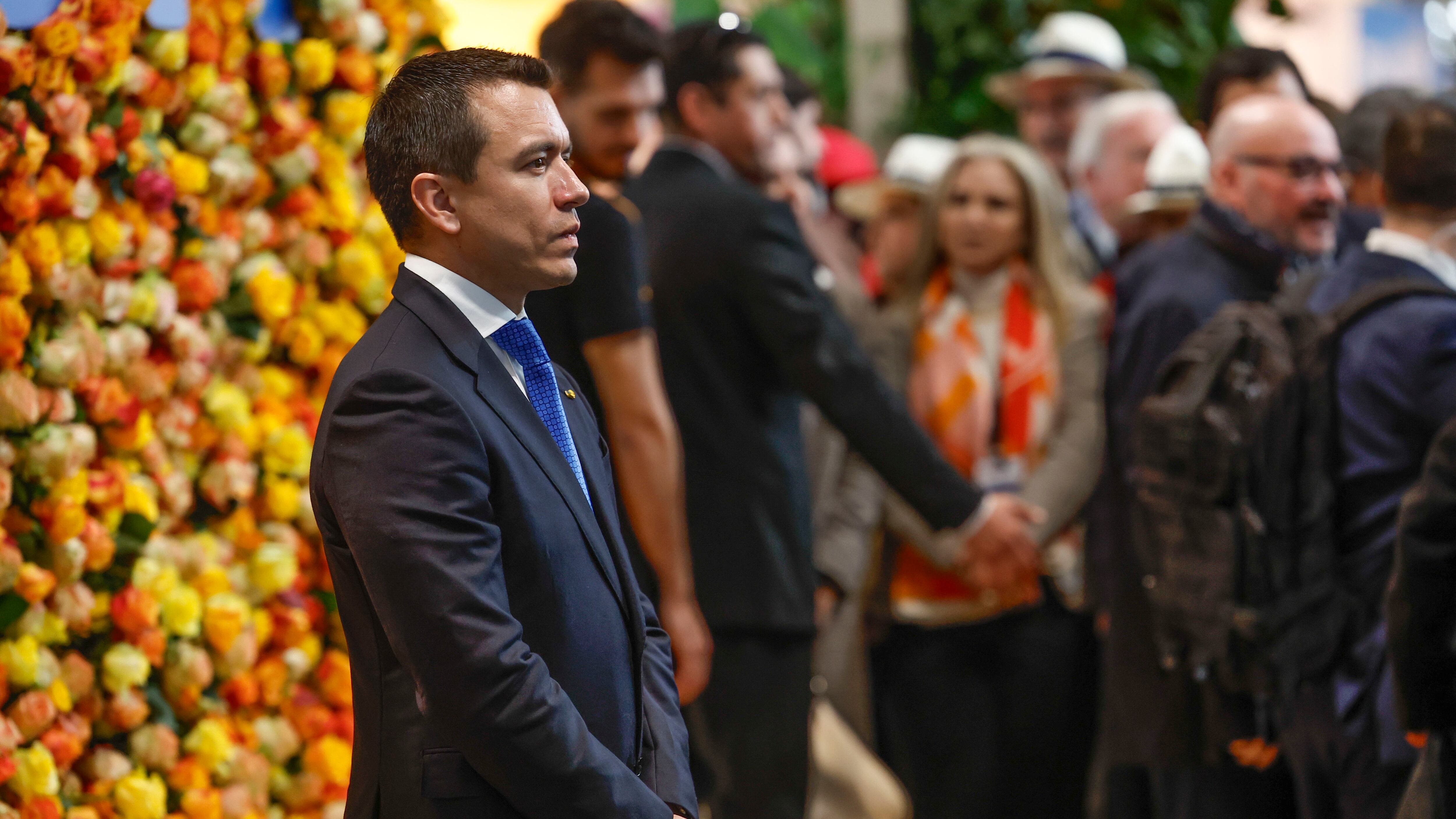 El presidente Daniel Noboa durante la inauguración de Fitur 2024 en Ifema, Madrid