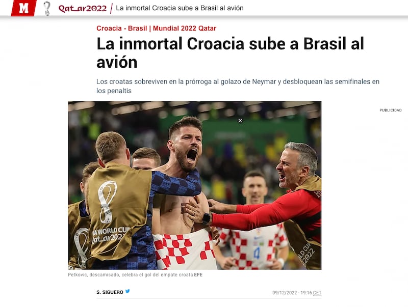 Croacia superó a Brasil en penales y avanza a la siguiente ronda
