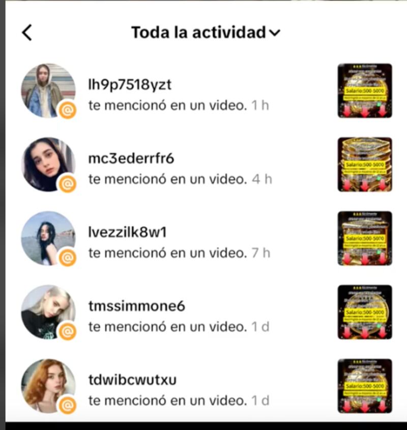 Personas desconocidas te etiquetan en TikTok