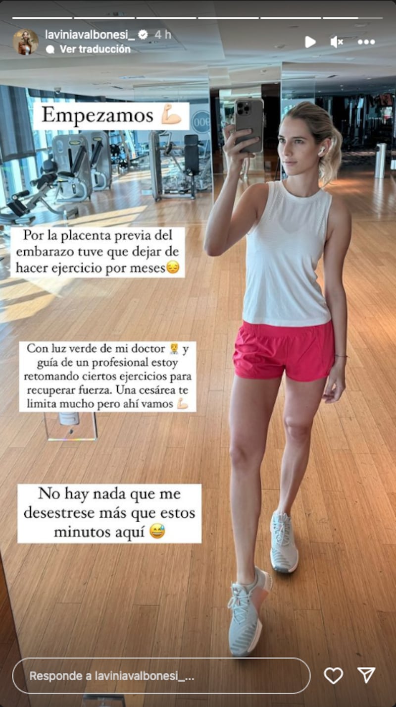 Así luce Lavinia Valbonesi luego de su segundo embarazo: Subió foto en el gimnasio