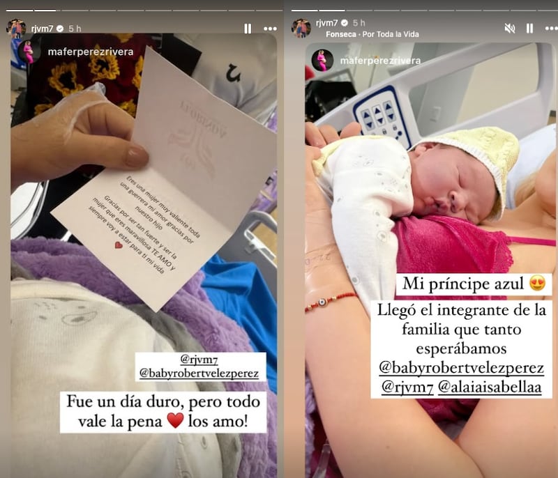 María Fernanda Pérez y Robert Velez compartieron las imágenes en sus redes sociales.