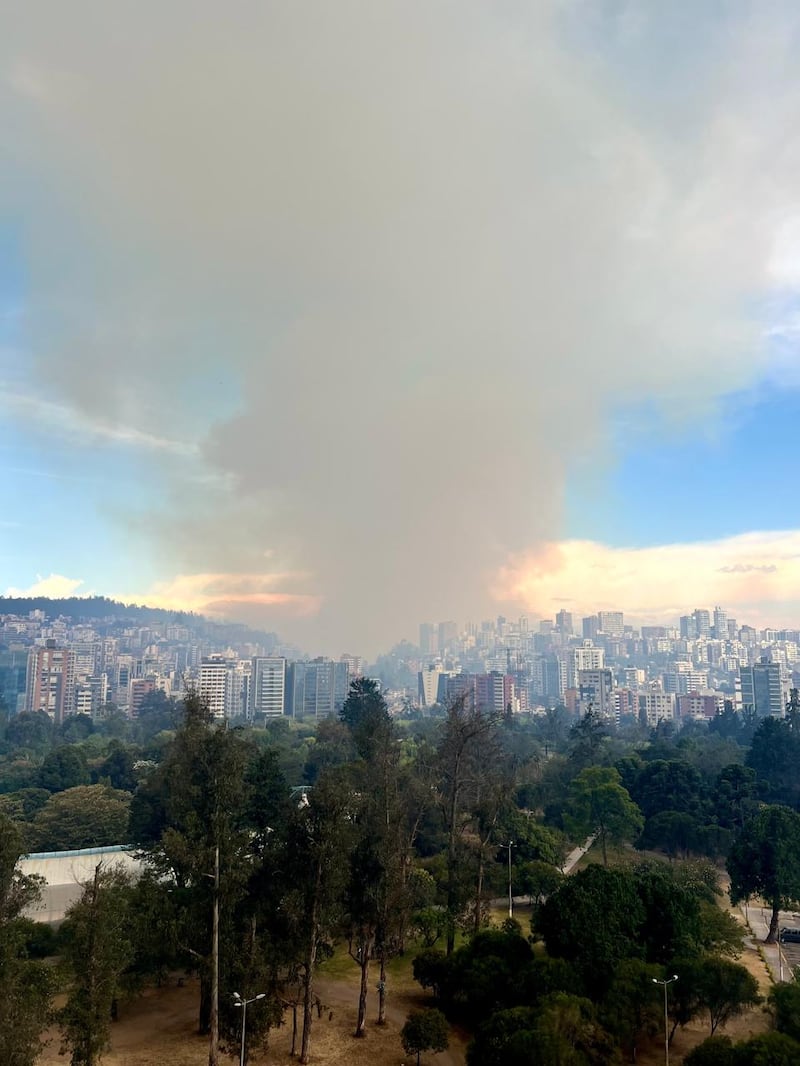 FOTOS DE METRO ECUADOR DEL INCENDIO FORESTAL DE GUÁPULO