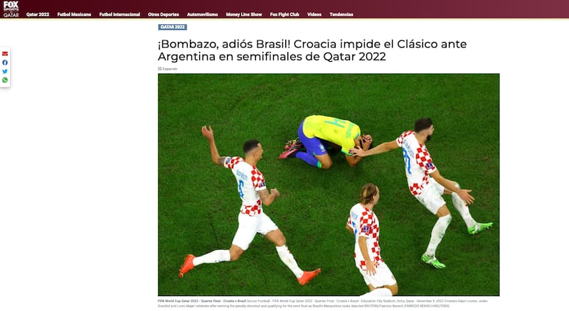 Brasil no pudo mantener su ventaja y terminaron perdiendo en penales frente a Croacia
