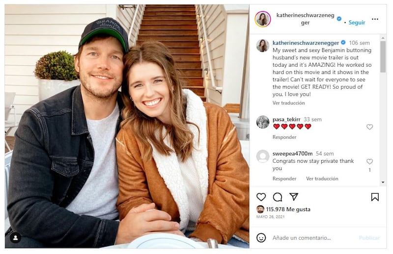 Katherine Schwarzenegger junto a su esposo, el famoso actor Chris Pratt