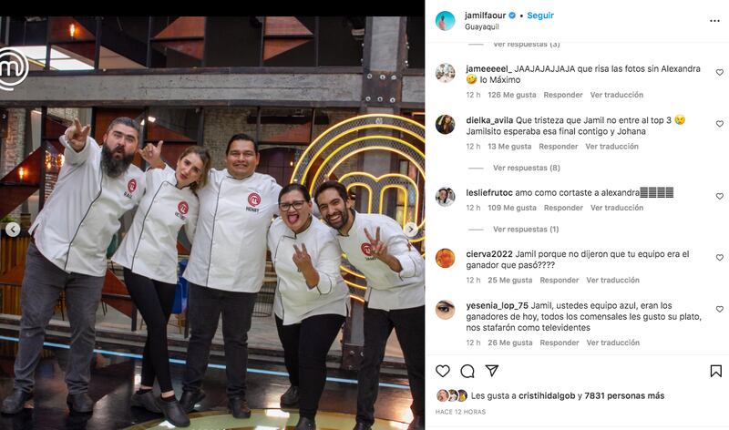 Top 6 de MasterChef Ecuador y Jamil cortó a Alexandra