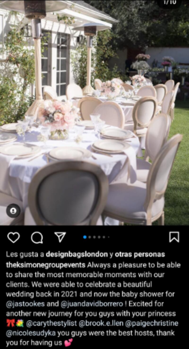 Baby shower de Jasmine Tookes, esposa de Juan David Borrero