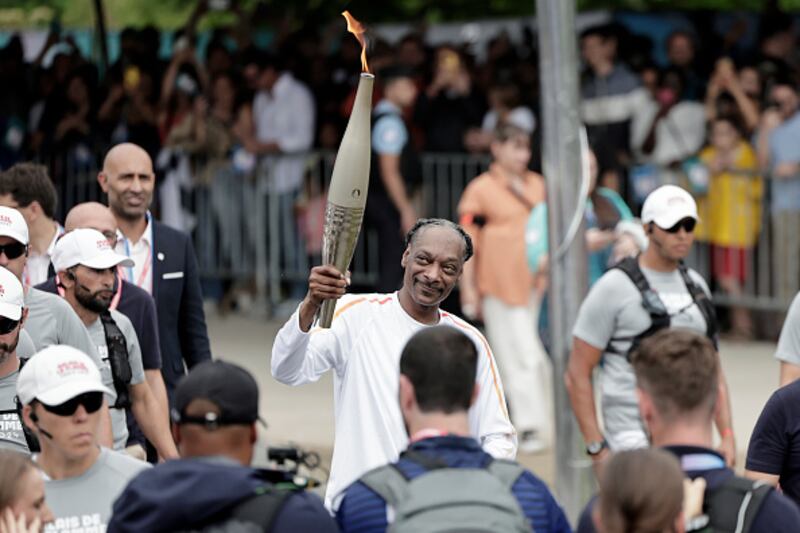 Snoop Dogg con la antorcha olímpica