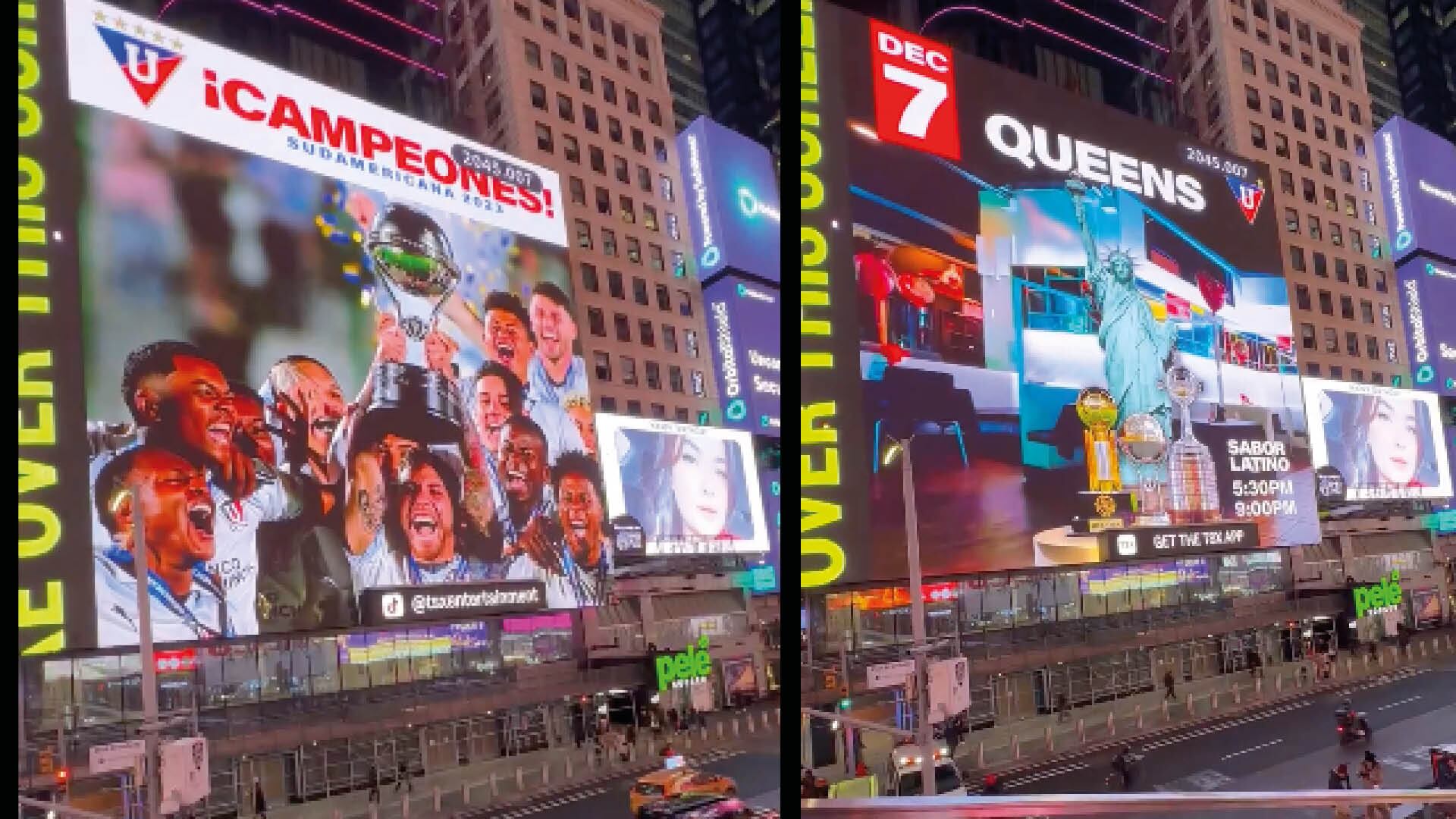 Liga de Quito en las pantallas del Time Square de New York: Las copas estarán presentes