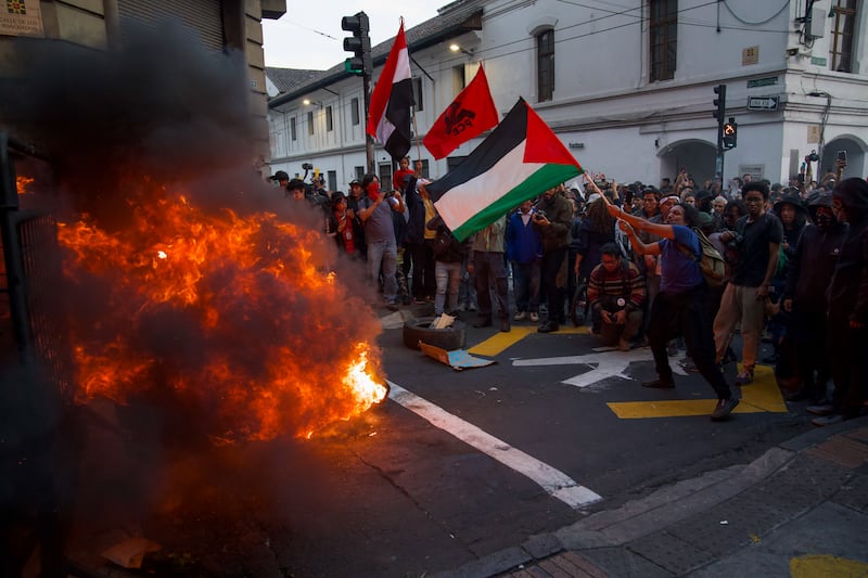 Manifestaciones en el centro de Quito.