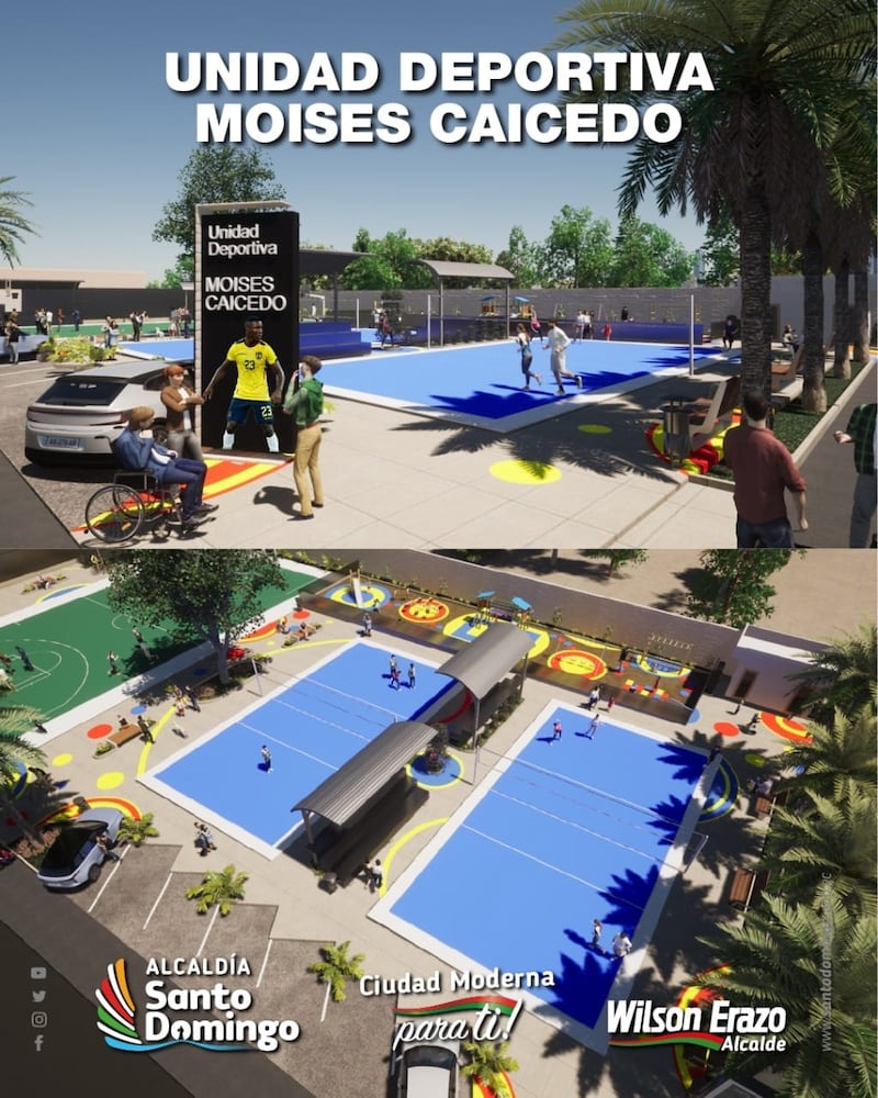 Unidad Deportiva Moisés Caicedo será construida en Santo Domingo.