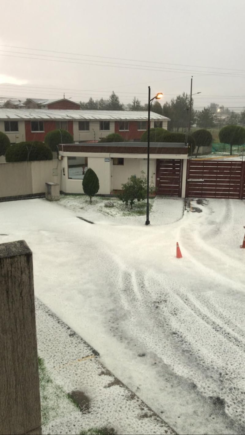 Granizo en el Valle de los Chillos