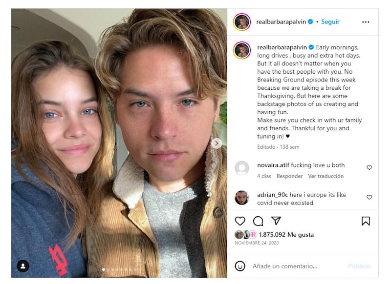 Barbara Palvin y Dylan Sprouse comenzaron una relación en 2018