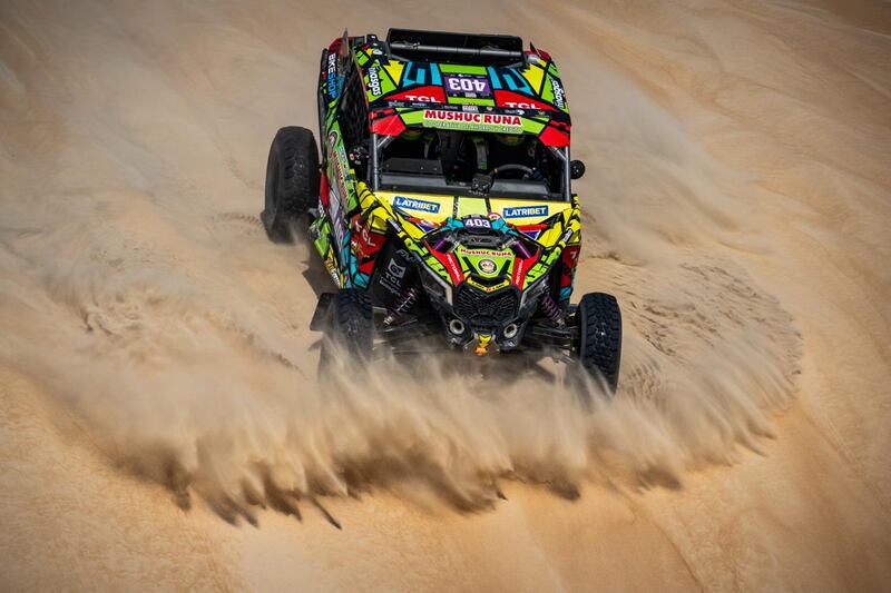 El terreno en el desiero de Abu Dabi limita con un desierto muy parecido en condicionnes que el Rally de Arabia.