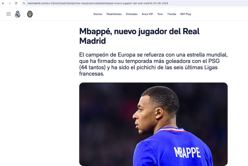 Comunicado Mbappé