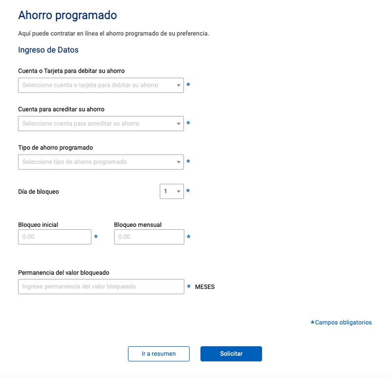 Ahorro programado desde Banca Virtual BdP