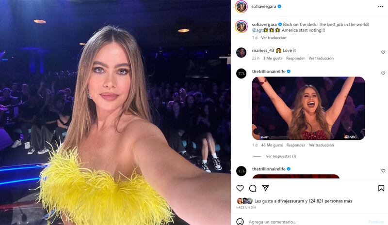 El vestido de plumas de Sofía Vergara que te hará lucir sexy si tienes más de 50 años.