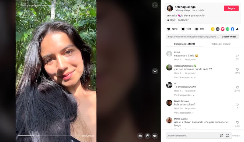 Video de Helena Gualinga en TikTok