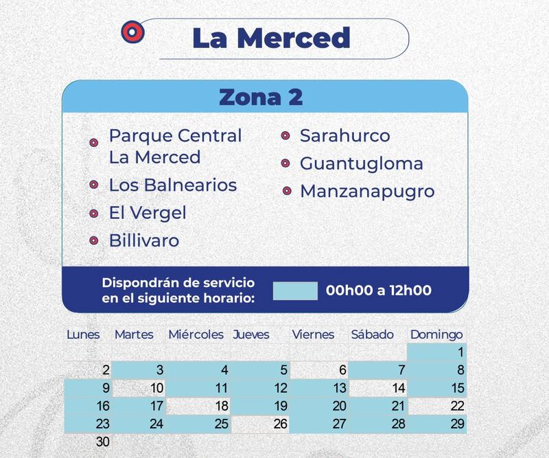 Conozca el cronograma el cronograma de abastecimiento de agua para ciertas zonas de Quito