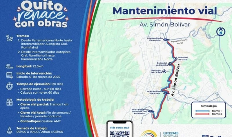 Mantenimiento de la avenida Simón Bolívar por 120