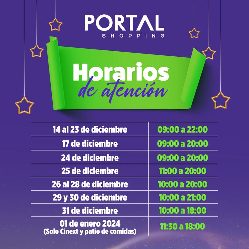 Horarios de atención en El Portal