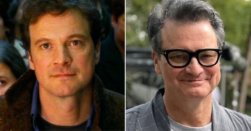 Colin Firth en 'Realmente amor' y en la actualidad