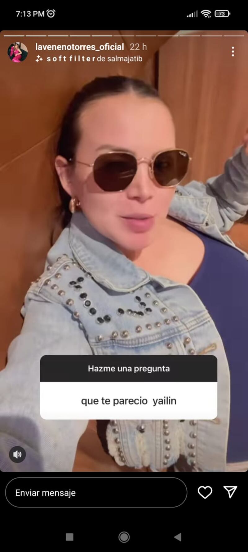 Captura de historia de Instagram de Silvana Torres