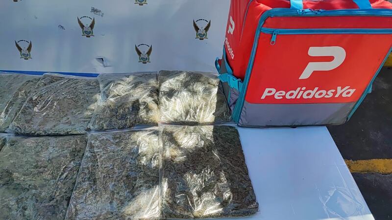 Quito: sujeto llevaba 22 fundas con droga en una maleta de ‘delivery’ al interior de un bus