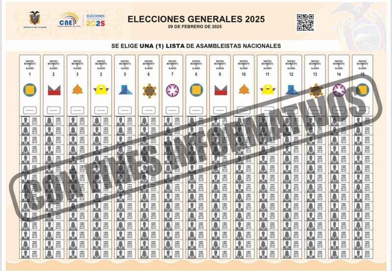 Papeletas para los comicios presidenciales y legislativos