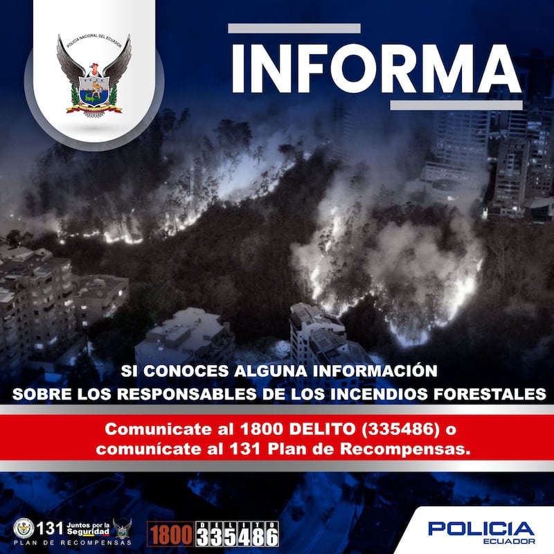 Así puedes ayudar a que los responsables de los incendios en Quito sean capturados