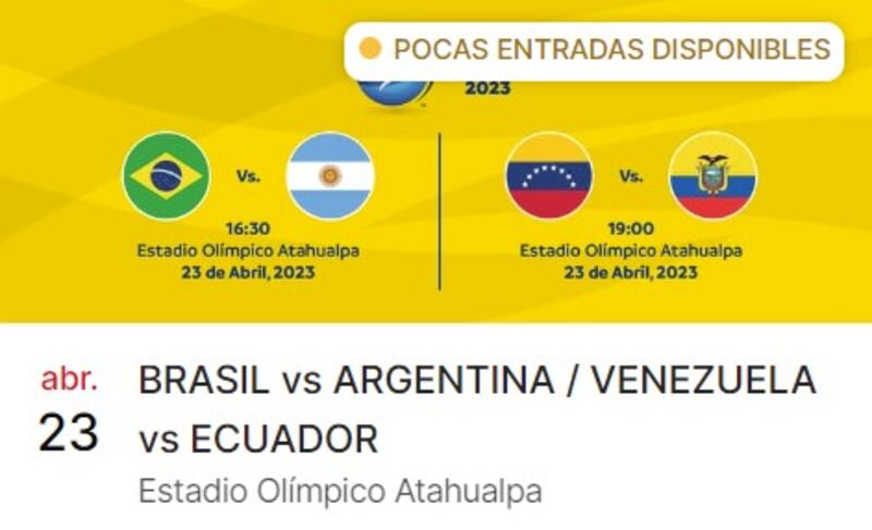 Ecuador vs Venezuela se jugará con estadio lleno
