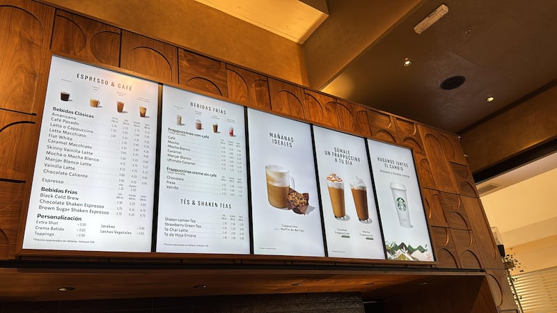 Menú de Starbucks en Quito