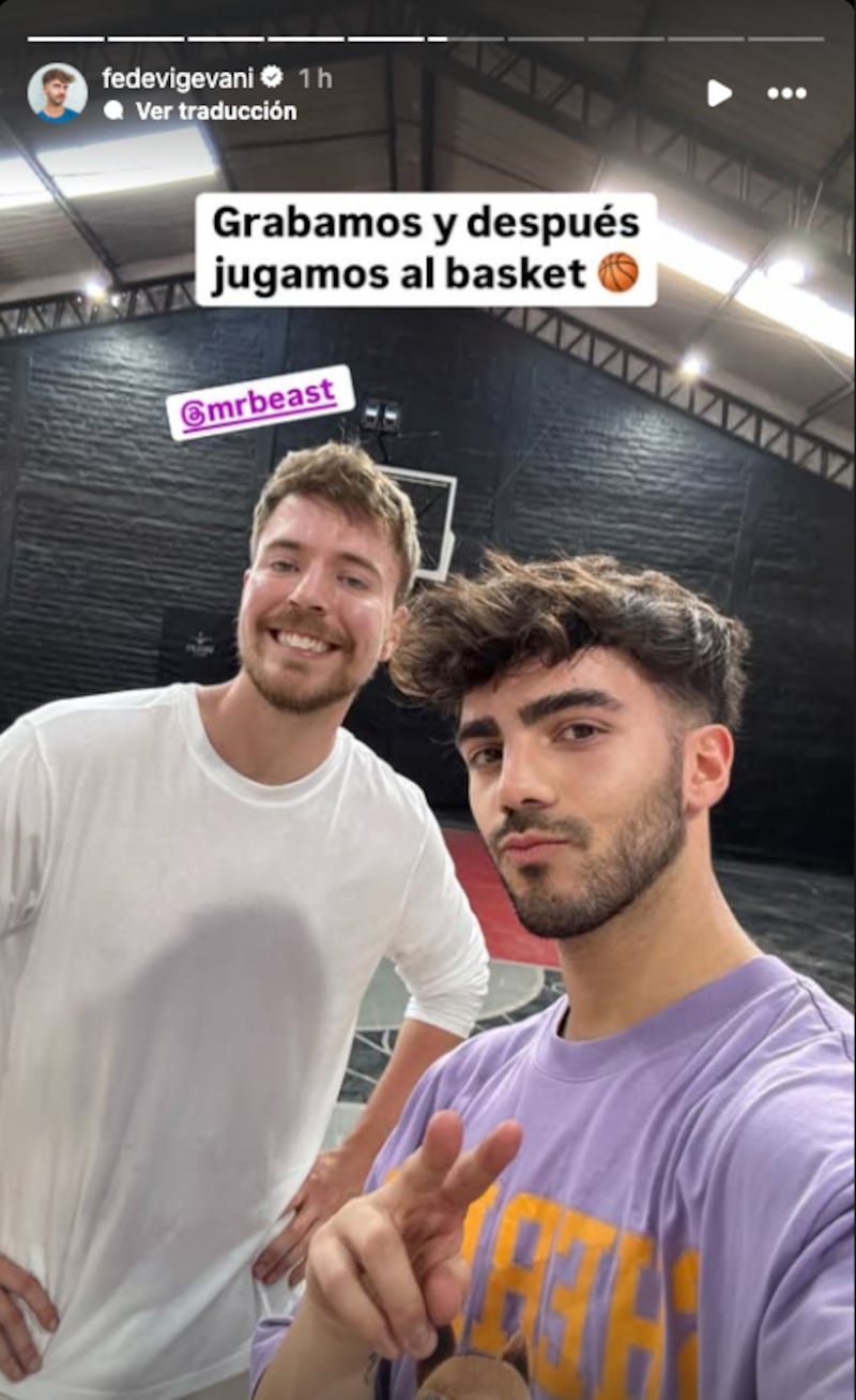 Mr. Beast estuvo jugando baloncesto con otro famoso influencer uruguayo en Quito