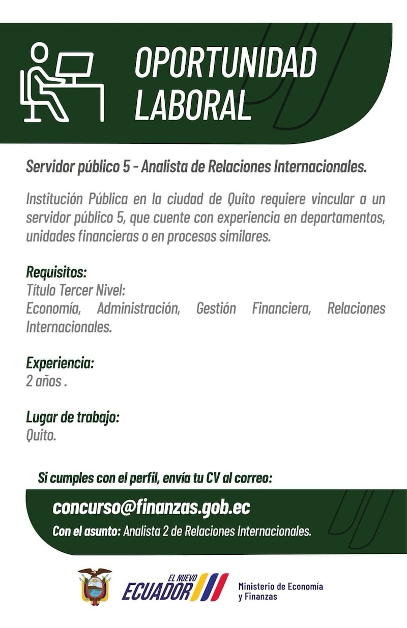 Vacantes laborales en empresas de Quito