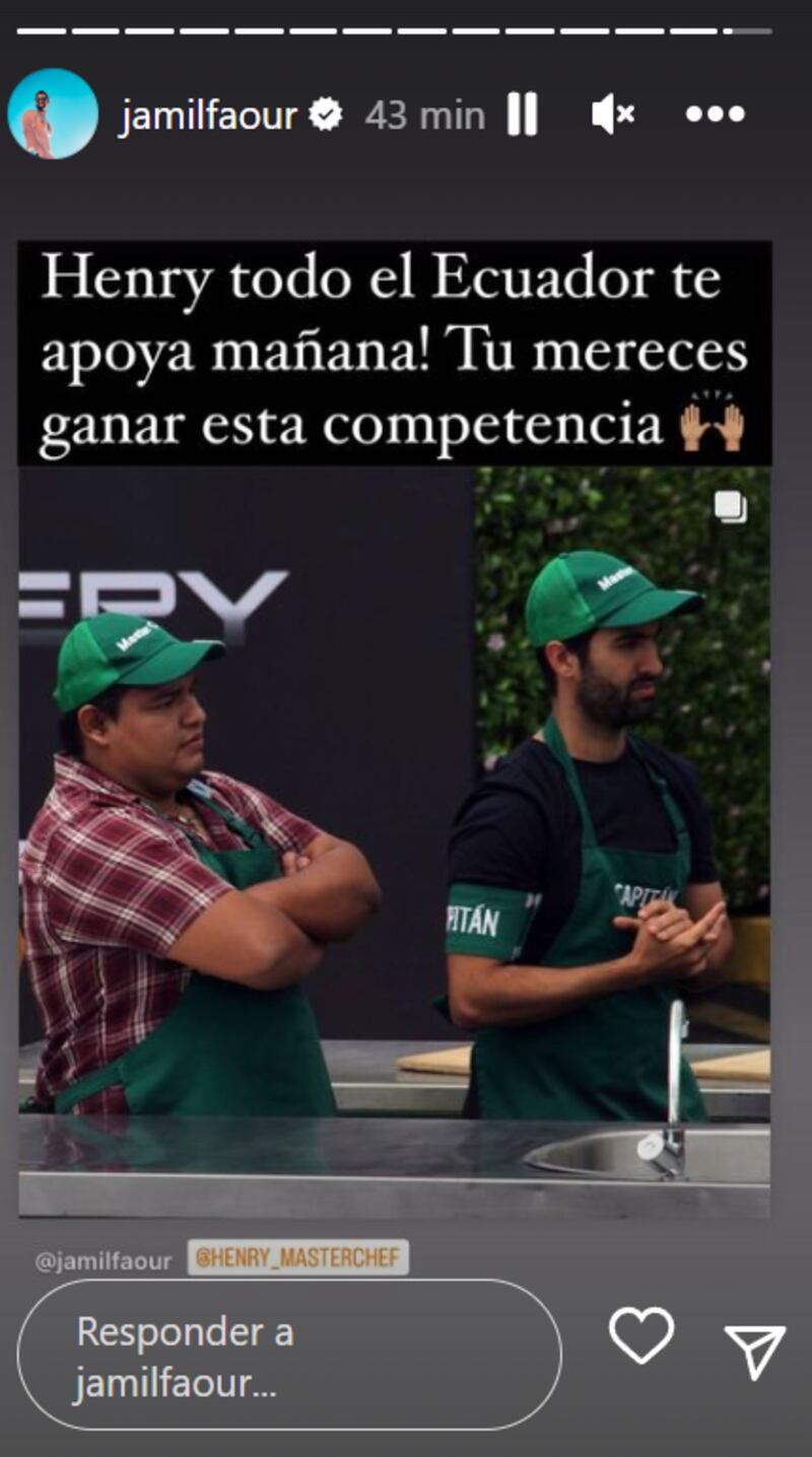 Captura de pantalla de historias de Instagram de Jamil