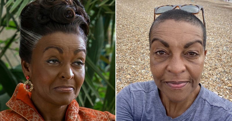 Adjoa Andoh en 'Queen Charlotte' y en la vida real