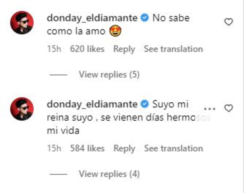 Captura de pantalla de comentarios de Don Day a Elizabeth Cader