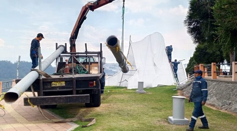 Se inicia el montaje del Pesebre en el Panecillo