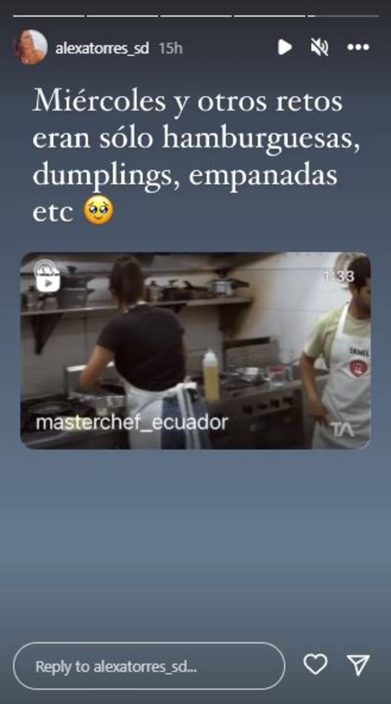 Captura de Historia de Alexandra (Foto: Instagram @alexatorres_sd)