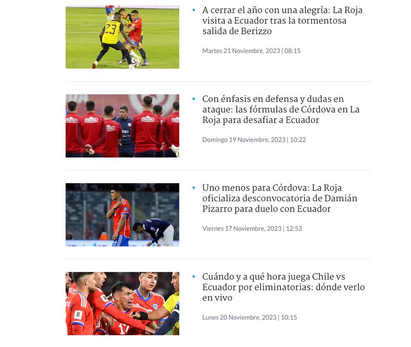 Prensa chilena antes del partido ante Ecuador