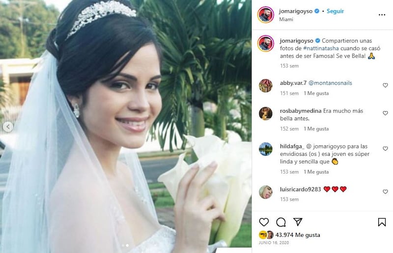 Natti Natasha caminó al altar por primera vez cuando tenía 21 años