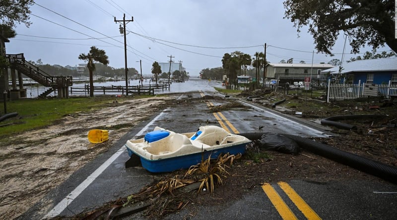 Estragos en Keaton Beach, en el noroeste de la Florida.