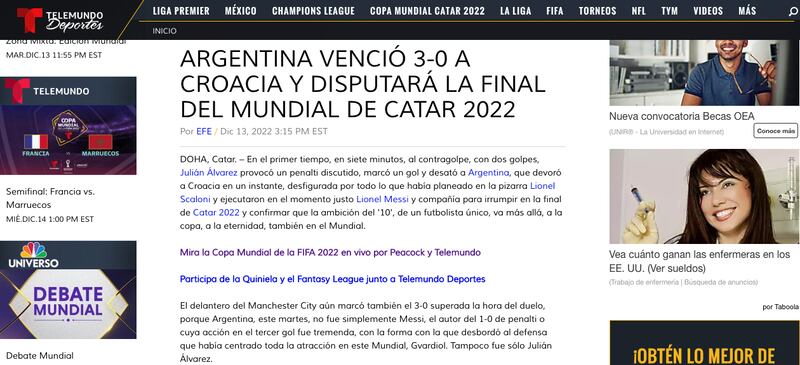 La esperanza y el sueño argentino crece cada vez más tras llegar a la final del Mundial de Qatar 2022