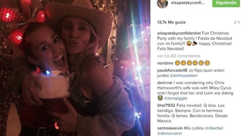 Miley Cyrus y Elsa Pataky tenían una buena relación