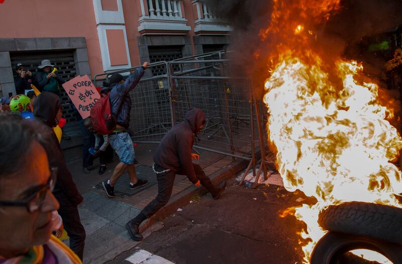 Manifestaciones en el centro de Quito.