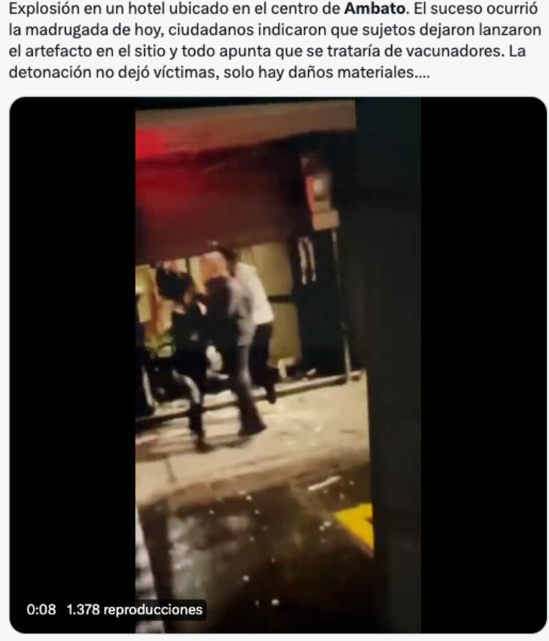 Hotel explotó en Ambato