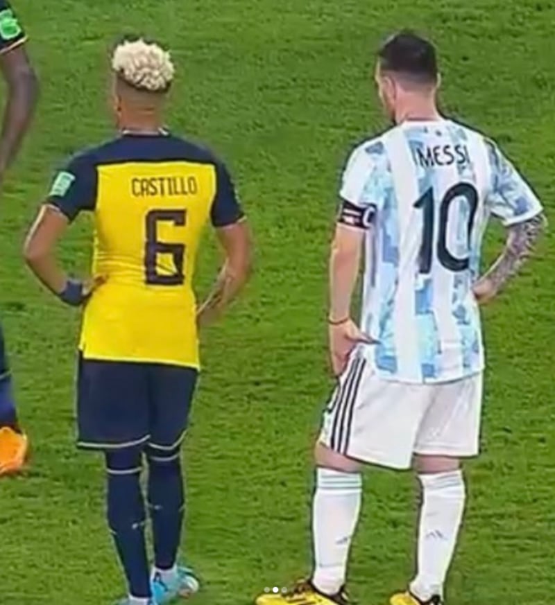 Byron Castillo y Lionel Messi